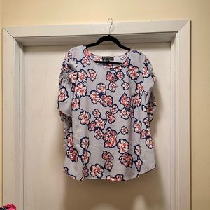Eloquii Floral and Stripped Blouse